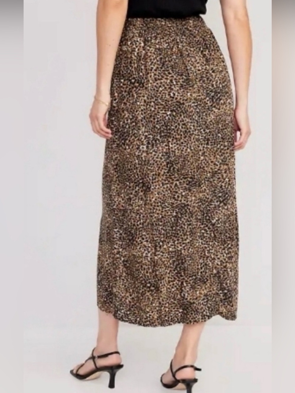 Old Navy Leopard Print Midi Mxi Skirt Size Large NWT Classic Workwear